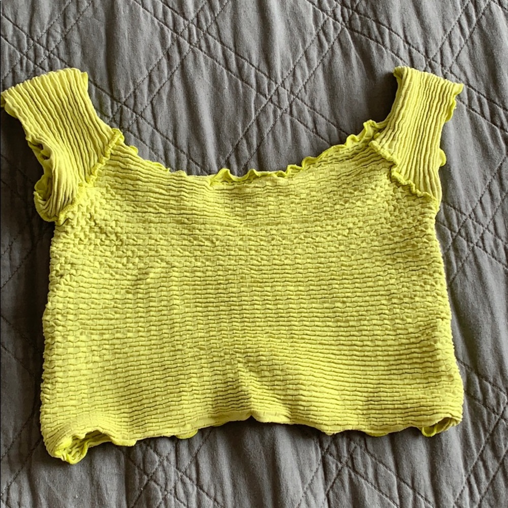 Free People lime green crop